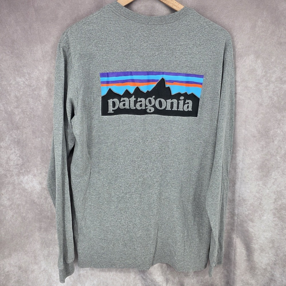 Patagonia Shirt Men Medium Gray Ventura California Logo Long Sleeve Graphic Tee